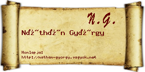 Náthán György névjegykártya