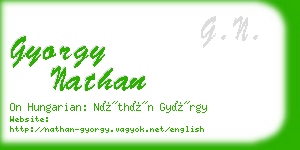 gyorgy nathan business card